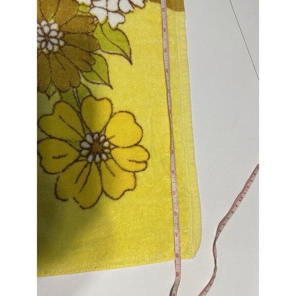 vintage 70s fieldcrest coordinated fashion flowers towel Yellow Floral 25x44 - Picture 3 of 5